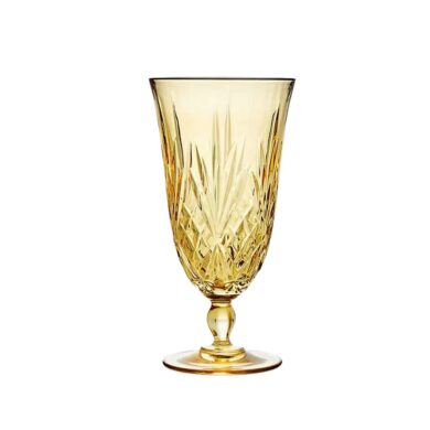 Grace Etched Amber Water Goblet