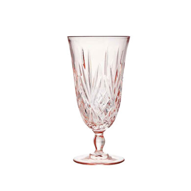 Grace Etched Blush Water Goblet