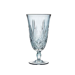 Grace Etched Blue Water Goblet