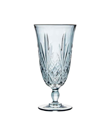 Grace Etched Blue Water Goblet