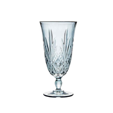 Grace Etched Blue Water Goblet