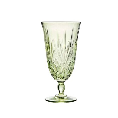 Grace Etched Moss Water Goblet