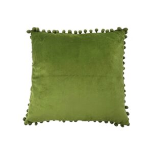 Kiwi Green Pom Pom Pillow 18x18