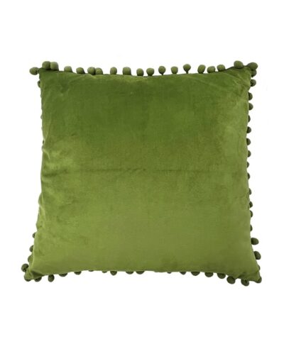 Kiwi Green Pom Pom Pillow 18×18