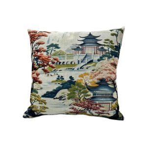 Navy Pagoda Pillow 18x18
