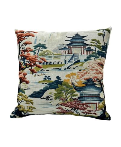 Navy Pagoda Pillow 18×18