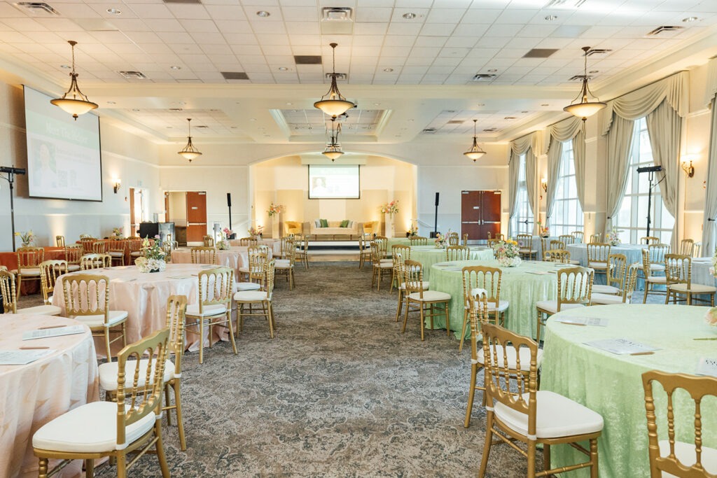 Full Room View from Beyond the Aisle presented by Wedding Venue Map with rentals from A Chair Affair. Wedding Rentals Orlando