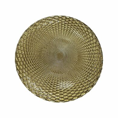 Gold Woven Glass Charger