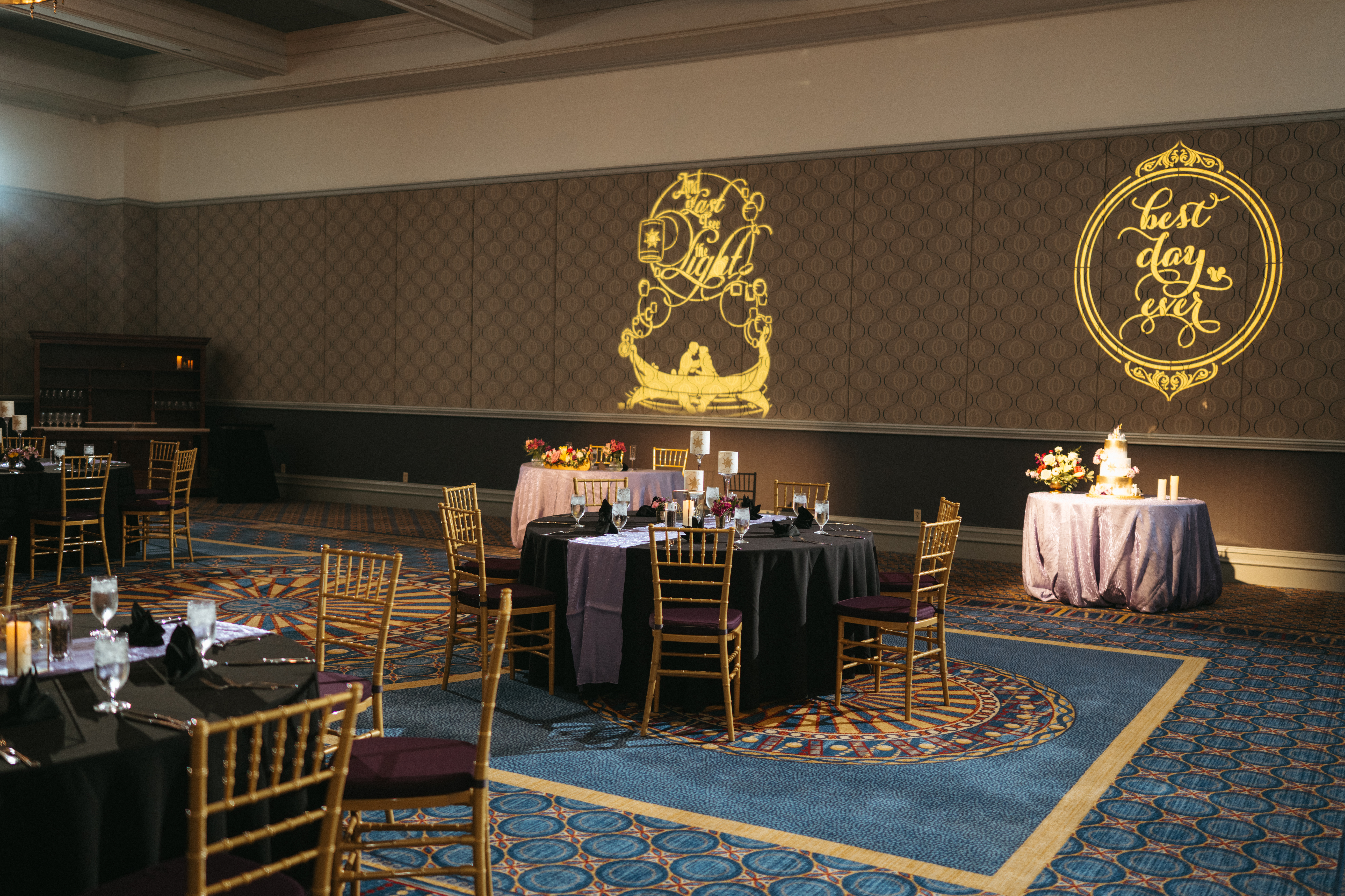 Room-view-with-Gold-Chiavari-Chairs-and-Plum-Chair-Pads-provided-by-A-Chair-Affair