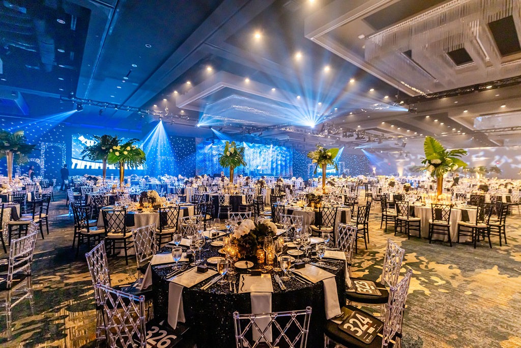 Clear wysteria Chairs at Tampa Hats and Heroes Ball. Tampa Event Rentals. Tampa Chair Rentals.