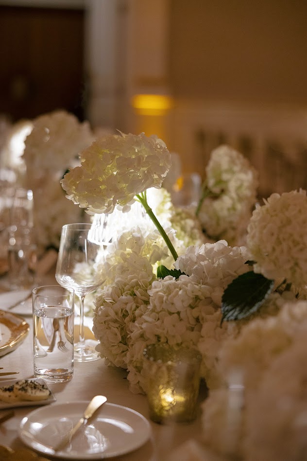 Florals on table at wedding in St Petersburg Florida