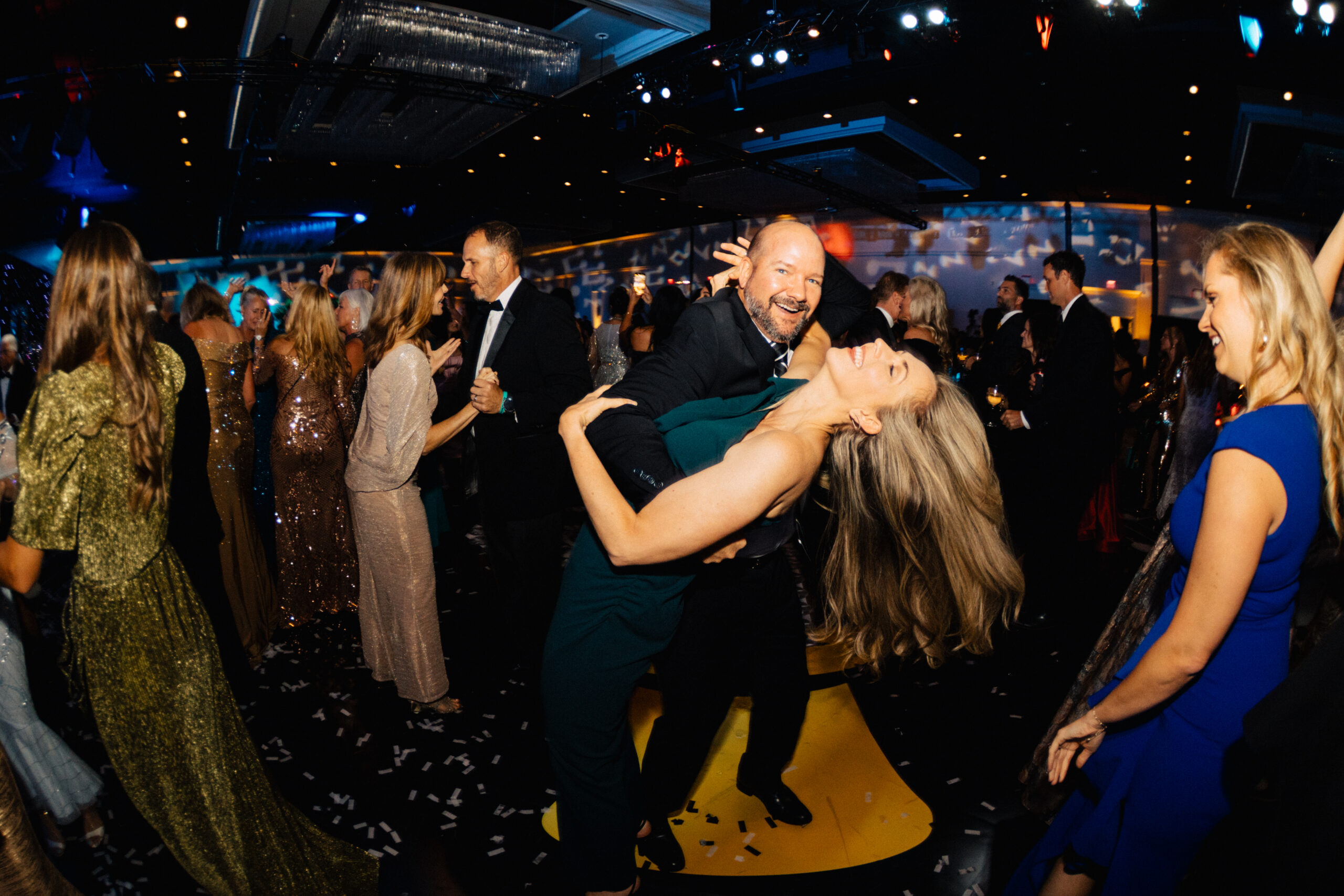 Attendees on dancefloor at Kids Beating Cancer Fundraising Gala 2025. Orlando Event Rentals. Fundraiser Event Rentals. Central Florida Fundraiser