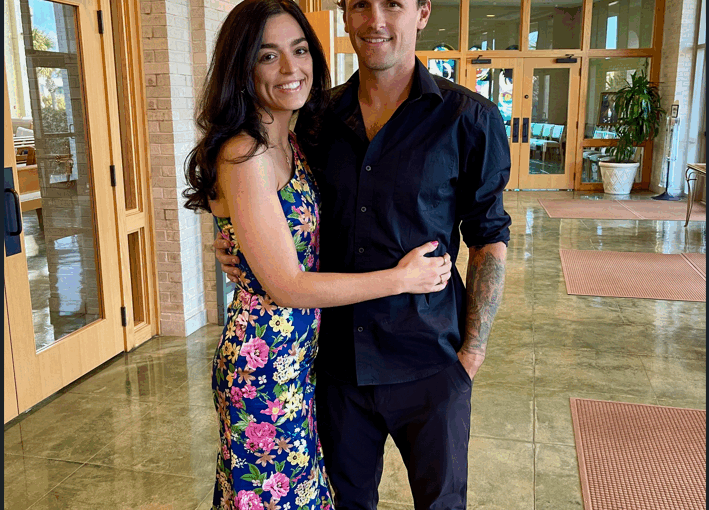 Bride and Groom to be hugging. May Monthly Wedding Winners 2026. Tampa Wedding Rentals. Orlando Wedding Rentals. Orlando Weddings. Orlando Chair Rentals. Tampa Chair Rentals.