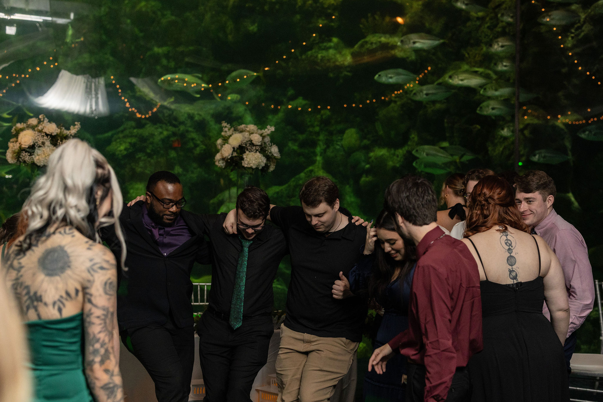 Reception dancing at Florida Aquarium