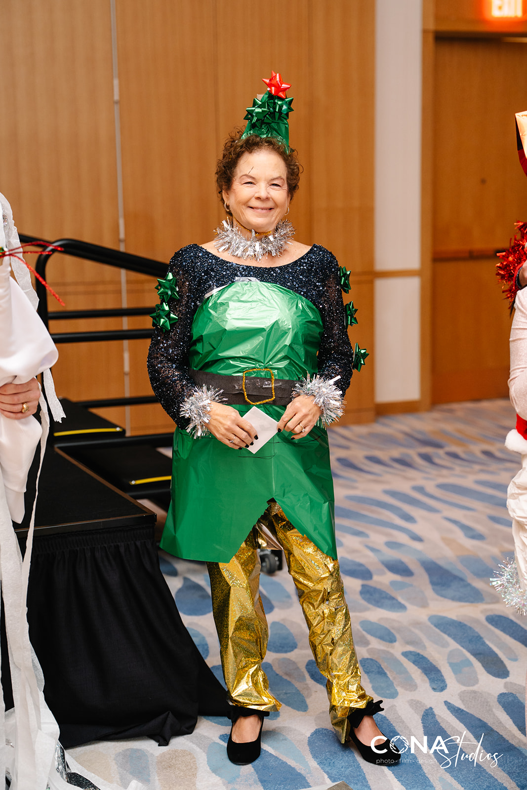 Ann as wrapping paper Elf.