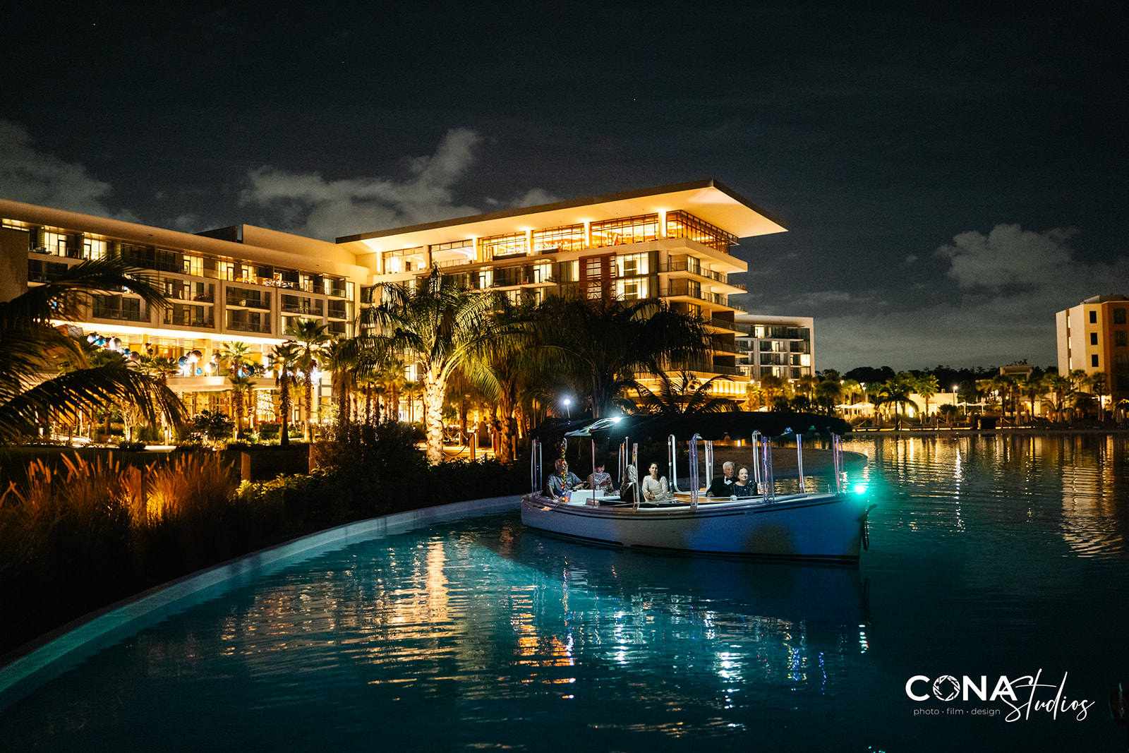 Outside View with boat at Evermore Resort in Orlando