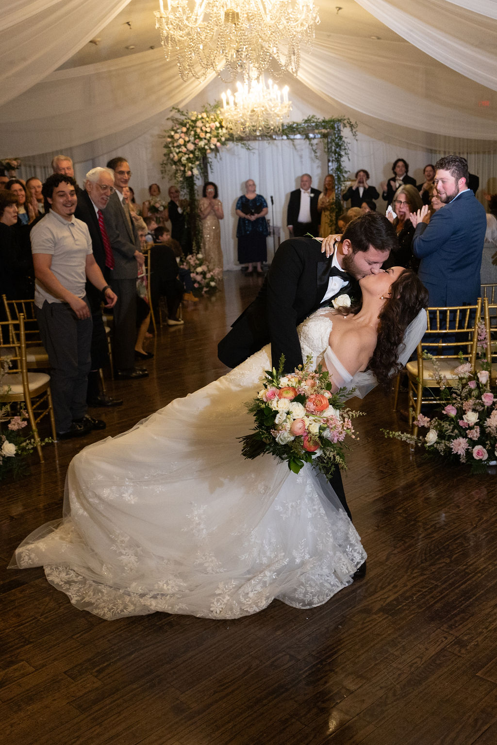 Bride and Groom after ceremony at Highland Manor
