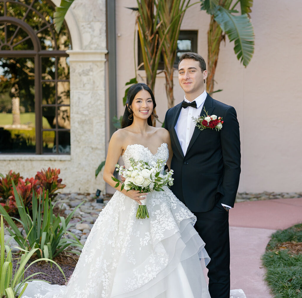 Bride and Groom formal portrait at Isleworth Country Club. Orlando Weddings. Orlando Wedding Rentals. Central Florida Weddings. Central FLorida Wedding Rentals. Orlando Chair Rentals. Orlando Chiavari Rentals.