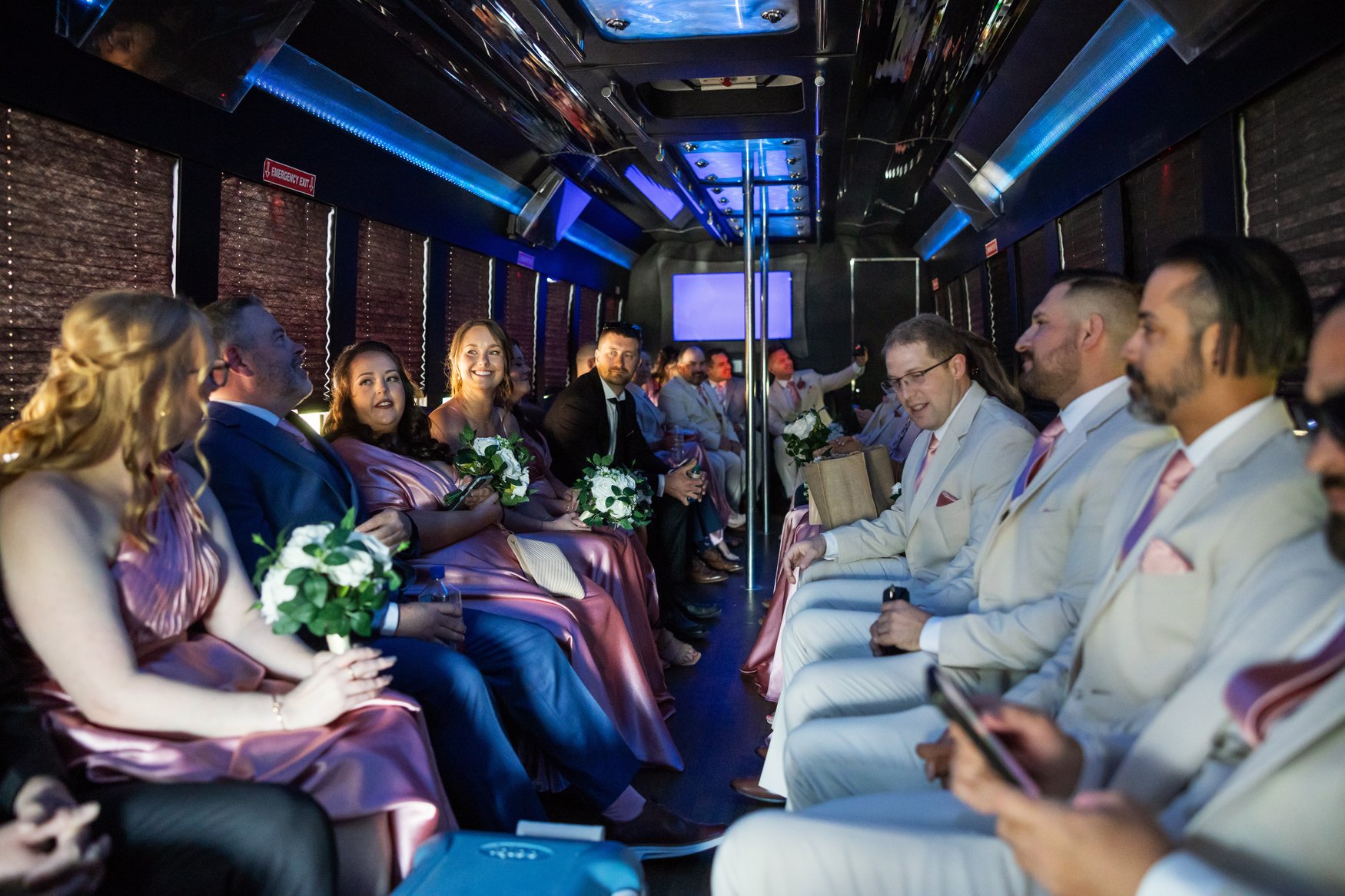 Inside the limo