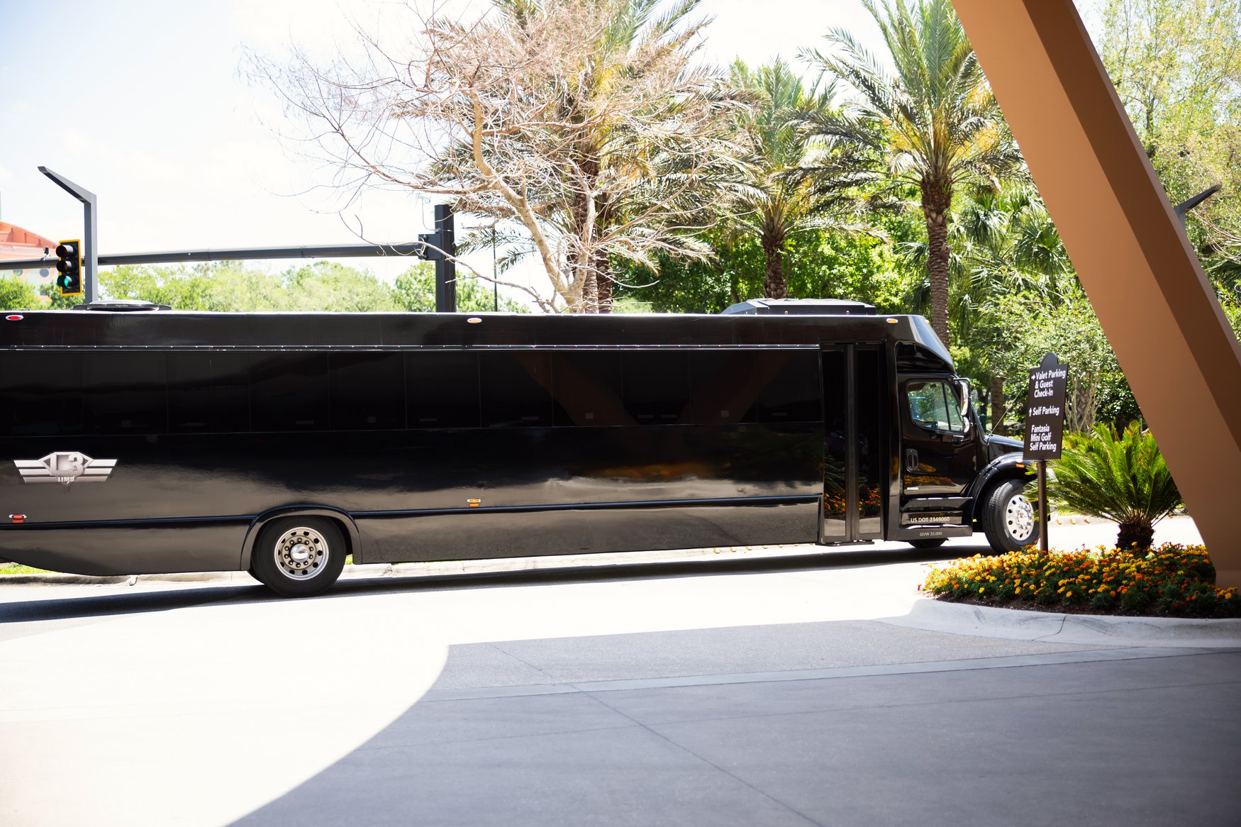 Outside of the limo